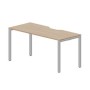 Strike STNV167 OWAL (Светлый дуб/Алюминий) Стол с эргономичным вырезом