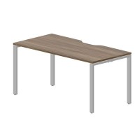 Strike STNV168 WNAL (Орех/Алюминий) Стол с эргономичным вырезом