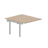 Strike UNN2TPG127 OWAL (Светлый дуб/Алюминий) Приставной стол на 2 рабочих места, 4 громмета