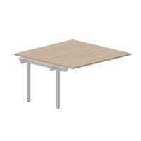 Strike UNN2TPG147 OWAL (Светлый дуб/Алюминий) Приставной стол на 2 рабочих места, 4 громмета