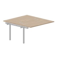 Strike UNN2TPG148 OWAL (Светлый дуб/Алюминий) Приставной стол на 2 рабочих места, 4 громмета
