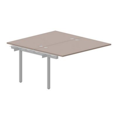 Strike UNN2TPG148 TRAL (Тортора/Алюминий) Приставной стол на 2 рабочих места, 4 громмета