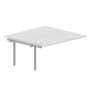 Strike UNN2TPG168 BLAL (Белый/Алюминий) Приставной стол на 2 рабочих места, 4 громмета