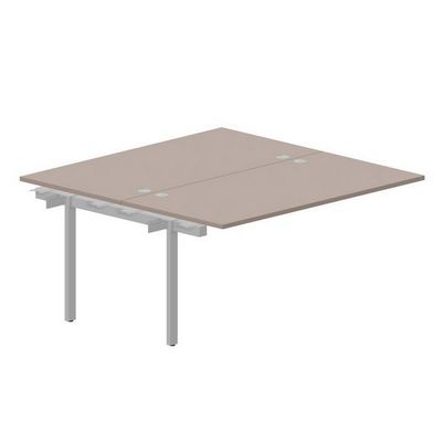 Strike UNN2TPG168 TRAL (Тортора/Алюминий) Приставной стол на 2 рабочих места, 4 громмета