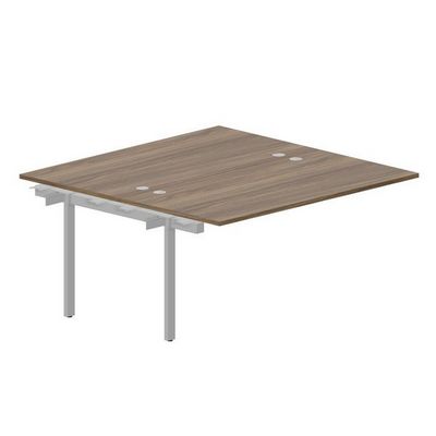 Strike UNN2TPG168 WNAL (Орех/Алюминий) Приставной стол на 2 рабочих места, 4 громмета