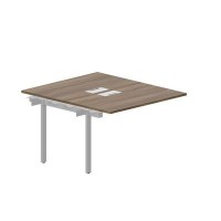 Strike UNN2TPL127 WNAL (Орех/Алюминий) Приставной стол на 2 рабочих места, 2 металлических аутлета