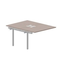 Strike UNN2TPL128 TRAL (Тортора/Алюминий) Приставной стол на 2 рабочих места, 2 металлических аутлета