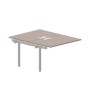 Strike UNN2TPL128 TRAL (Тортора/Алюминий) Приставной стол на 2 рабочих места, 2 металлических аутлета
