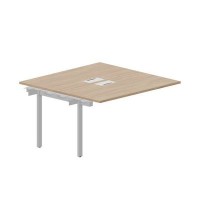 Strike UNN2TPL147 OWAL (Светлый дуб/Алюминий) Приставной стол на 2 рабочих места, 2 металлических аутлета