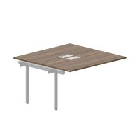 Strike UNN2TPL147 WNAL (Орех/Алюминий) Приставной стол на 2 рабочих места, 2 металлических аутлета