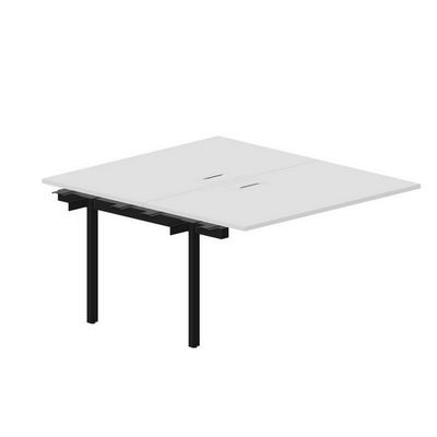 Strike UNN2TPL148 BLNR (Белый/Черный) Приставной стол на 2 рабочих места, 2 металлических аутлета