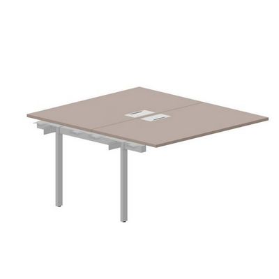Strike UNN2TPL148 TRAL (Тортора/Алюминий) Приставной стол на 2 рабочих места, 2 металлических аутлета