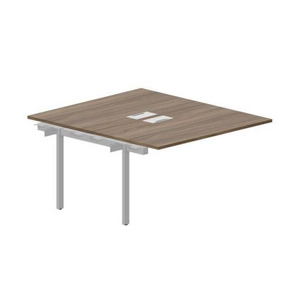 Strike UNN2TPL148 WNAL (Орех/Алюминий) Приставной стол на 2 рабочих места, 2 металлических аутлета