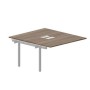 Strike UNN2TPL148 WNAL (Орех/Алюминий) Приставной стол на 2 рабочих места, 2 металлических аутлета