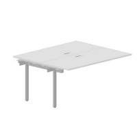 Strike UNN2TPL167 BLAL (Белый/Алюминий) Приставной стол на 2 рабочих места, 2 металлических аутлета