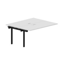 Strike UNN2TPL167 BLNR (Белый/Черный) Приставной стол на 2 рабочих места, 2 металлических аутлета