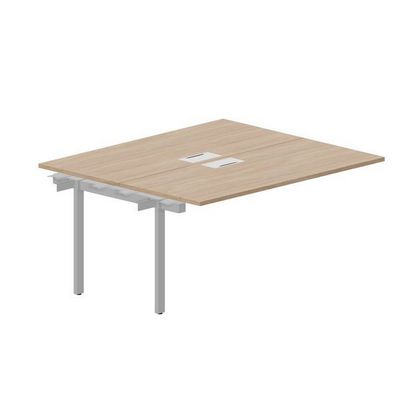 Strike UNN2TPL167 OWAL (Светлый дуб/Алюминий) Приставной стол на 2 рабочих места, 2 металлических аутлета