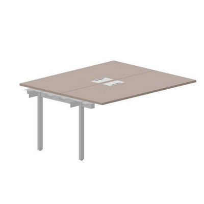 Strike UNN2TPL167 TRAL (Тортора/Алюминий) Приставной стол на 2 рабочих места, 2 металлических аутлета