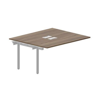 Strike UNN2TPL167 WNAL (Орех/Алюминий) Приставной стол на 2 рабочих места, 2 металлических аутлета