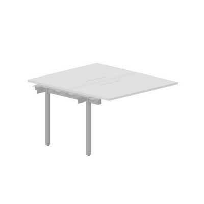 Strike UNN2TPM127 BLAL (Белый/Алюминий) Приставной стол на 2 рабочих места, меламиновые аутлеты