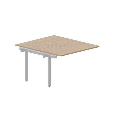 Strike UNN2TPM127 OWAL (Светлый дуб/Алюминий) Приставной стол на 2 рабочих места, меламиновые аутлеты