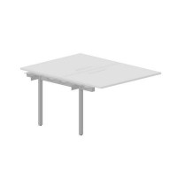 Strike UNN2TPM128 BLAL (Белый/Алюминий) Приставной стол на 2 рабочих места, меламиновые аутлеты