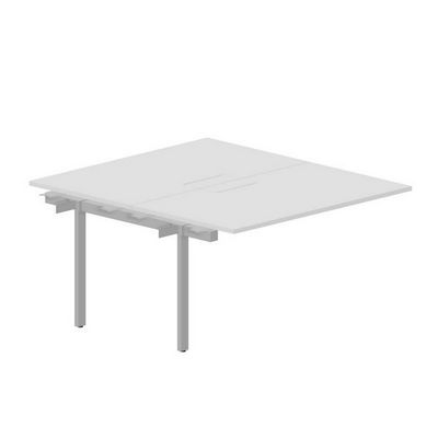 Strike UNN2TPM148 BLAL (Белый/Алюминий) Приставной стол на 2 рабочих места, меламиновые аутлеты