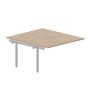 Strike UNN2TPM148 OWAL (Светлый дуб/Алюминий) Приставной стол на 2 рабочих места, меламиновые аутлеты