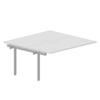 Strike UNN2TPM168 BLAL (Белый/Алюминий) Приставной стол на 2 рабочих места, меламиновые аутлеты