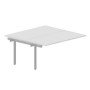 Страйк UNN2TPS168 BLAL (Белый/Алюминий) Приставной стол на 2 рабочих места