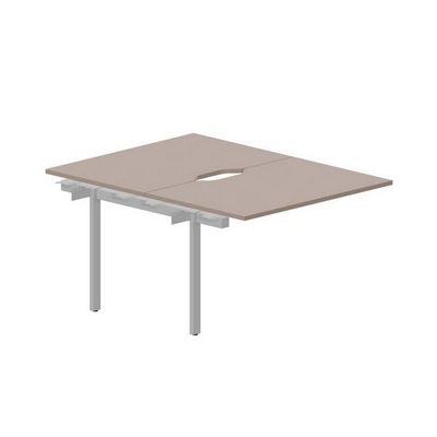 Strike UNN2TPV128 TRAL (Тортора/Алюминий) Приставной стол на 2 рабочих места, 2 эргономичных выреза