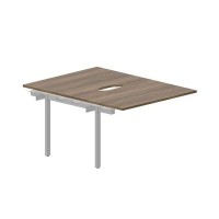 Strike UNN2TPV128 WNAL (Орех/Алюминий) Приставной стол на 2 рабочих места, 2 эргономичных выреза