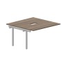 Strike UNN2TPV147 WNAL (Орех/Алюминий) Приставной стол на 2 рабочих места, 2 эргономичных выреза