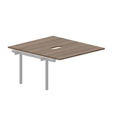 Strike UNN2TPV148 WNAL (Орех/Алюминий) Приставной стол на 2 рабочих места, 2 эргономичных выреза