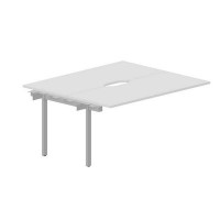 Strike UNN2TPV167 BLAL (Белый/Алюминий) Приставной стол на 2 рабочих места, 2 эргономичных выреза