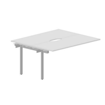 Strike UNN2TPV167 BLAL (Белый/Алюминий) Приставной стол на 2 рабочих места, 2 эргономичных выреза