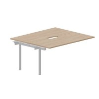 Strike UNN2TPV167 OWAL (Светлый дуб/Алюминий) Приставной стол на 2 рабочих места, 2 эргономичных выреза