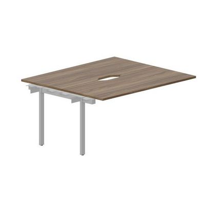 Strike UNN2TPV167 WNAL (Орех/Алюминий) Приставной стол на 2 рабочих места, 2 эргономичных выреза