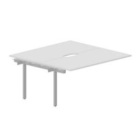 Strike UNN2TPV168 BLAL (Белый/Алюминий) Приставной стол на 2 рабочих места, 2 эргономичных выреза