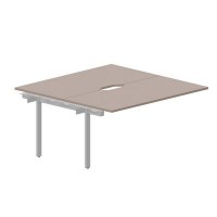 Strike UNN2TPV168 TRAL (Тортора/Алюминий) Приставной стол на 2 рабочих места, 2 эргономичных выреза