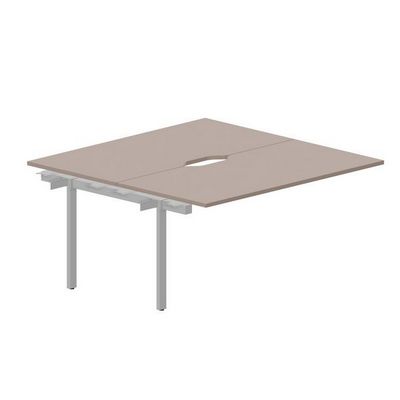 Strike UNN2TPV168 TRAL (Тортора/Алюминий) Приставной стол на 2 рабочих места, 2 эргономичных выреза