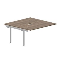 Strike UNN2TPV168 WNAL (Орех/Алюминий) Приставной стол на 2 рабочих места, 2 эргономичных выреза