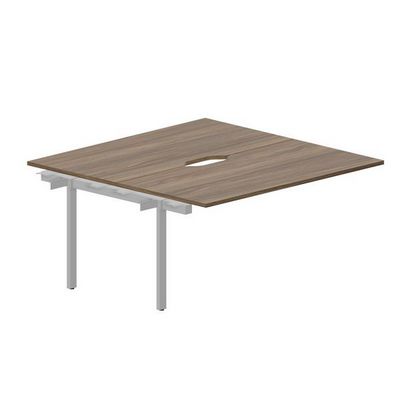 Strike UNN2TPV168 WNAL (Орех/Алюминий) Приставной стол на 2 рабочих места, 2 эргономичных выреза