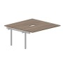 Strike UNN2TPV168 WNAL (Орех/Алюминий) Приставной стол на 2 рабочих места, 2 эргономичных выреза