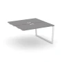SN-6T2.DPRS-013 Стол приставка к опорным элементам, цвет ЛДСП серый пепел, металл белый