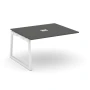 SN-5T1.NSPRG-033 Проходной наборный элемент стол для переговоров, ЛДСП антрацит, м/к белый