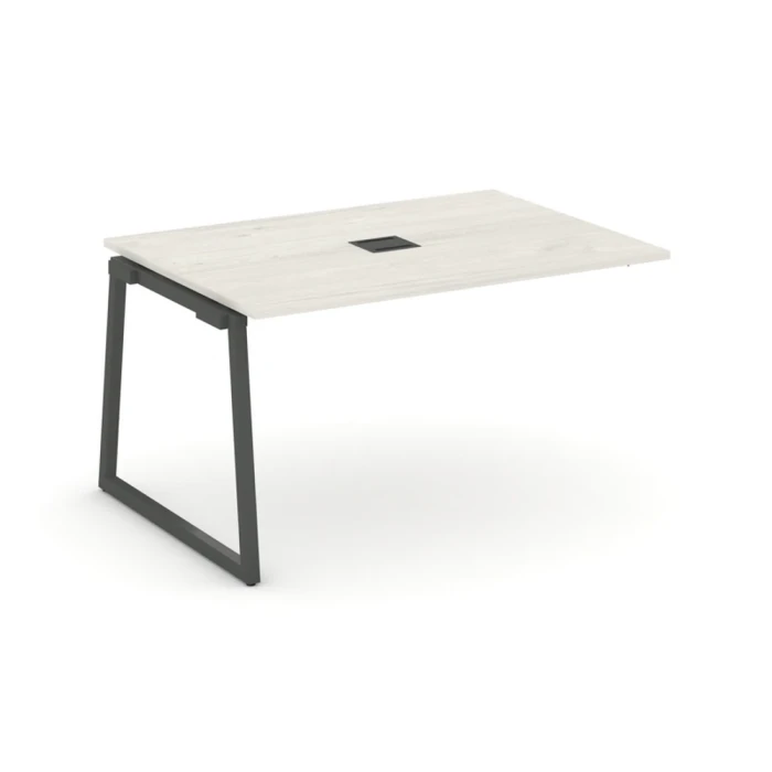 SN-4T1.NSPRG-001 Проходной наборный элемент стол для переговоров, дуб наварра ЛДСП, антрацит металл