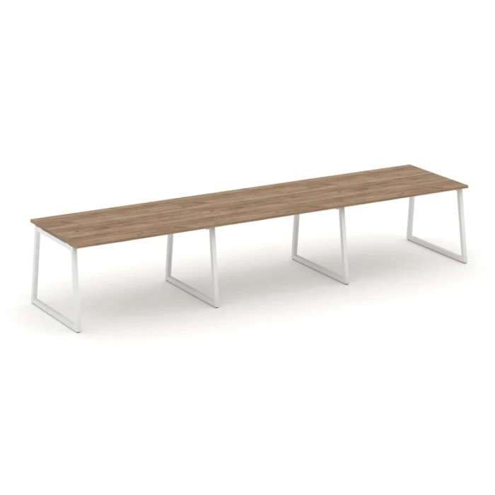 SN-4T1.SPRG-022.3 Переговорный стол, цвет ЛДСП дуб табак, металл белый
