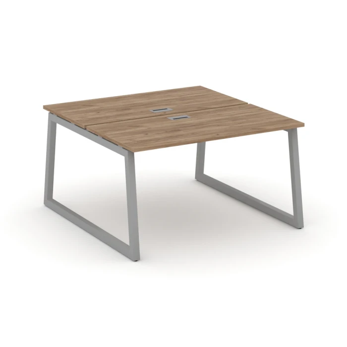 SN-5T1.DRS-013 Рабочая станция двухсторонняя, ЛДСП дуб табак, металл серый