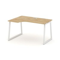 Style Project Fusion SN-4T1.SPA-001(L) (Тиквуд светлый/Белый) Стол рабочий эргономичный